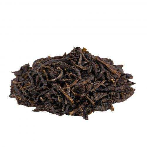 Loose leaves of Vietnam Mao Feng white tea.